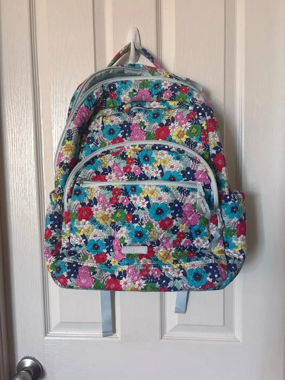 Vera Bradley Essential Backpack in the vibrant Far Out Floral pattern